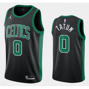 Jordan Boston Celtics #0 Jayson Tatum Black Authentic Stitched NBA Jersey