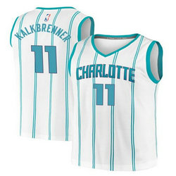 Jordon Charlotte Hornets #11 Ryan Kalkbrenner White 2025 Draft Stitched Basketball Jersey