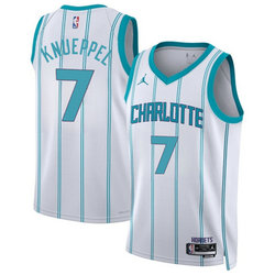 Jordon Charlotte Hornets #7 Kon Knueppel White 2025 Draft Stitched Basketball Jersey