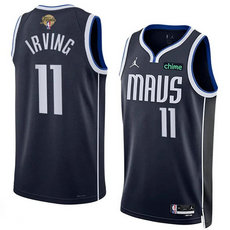 Jordon Dallas Mavericks #11 Kyrie Irving Navy 2024 Finals Stitched Basketball Jersey