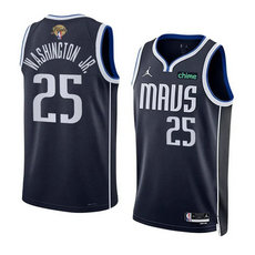 Jordon Dallas Mavericks #25 P.J. Washington Jr. Navy 2024 Finals Stitched Basketball Jersey