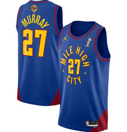 Jordon Denver Nuggets #27 Jamal Murray Blue 2023 Finals Champions Authentic Stitched NBA Jersey