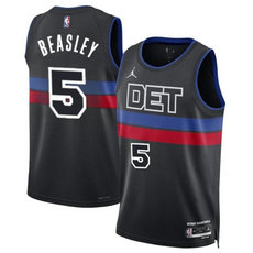 Jordon Detroit Pistons #5 Malik Beasley Black 2024 Stitched NBA Jersey
