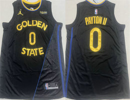 Jordon Golden State Warriors #0 Gary Payton II Black Stitched Basketball Jersey