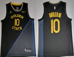 Jordon Golden State Warriors #10 Jimmy Bulter III Black Basketball Jersey