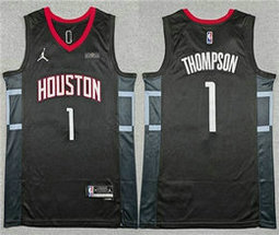 Jordon Houston Rockets #1 Amen Thompson Black NBA Jersey