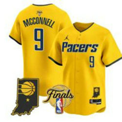 Jordon Indiana Pacers #9 T.J. McConnell Gold Finals Joint Baseball Jersey