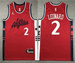 Jordon Los Angeles Clippers #2 Kawhi Leonard 2024-25 Red Statement Edition Swingman Jersey