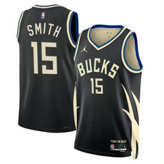 Jordon Milwaukee Bucks #15 Tyler Smith Black 2024 Draft Statement Stitched NBA Jersey