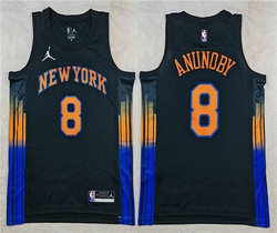 Jordon New York Knicks #38 OG Anunoby 2025-26 Black Statement Edition Swingman Jersey