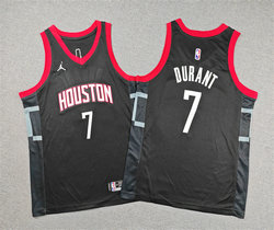 Jordon Nike Houston Rockets #7 Kevin Durant Black Authentic Stitched NBA Jersey
