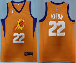 Jordan Phoenix Suns #22 DeAndre Ayton Orange Authentic Stitched NBA jersey