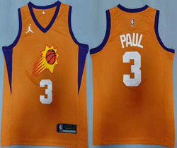 Jordan Phoenix Suns #3 Chris Paul Orange Authentic Stitched NBA jersey