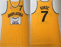 Jugoplastika Split #7 Toni Kukoc Gold Movi Basketball Jersey