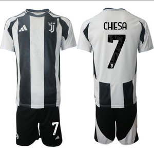 Juventus 2024-25 #7 CHIESA home Soccer Club Jerseys