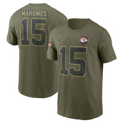 Kansas City Chiefs #15 Patrick Mahomes 2025 Salute To Service T-Shirt