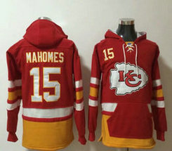 Kansas City Chiefs #15 Patrick Mahomes Red All Stitched Hooded Sweatshirt