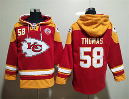 Kansas City Chiefs #58 Derrick Thomas Red All Stitched Hooded Sweatshirt