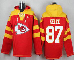 Kansas City Chiefs #87 Travis Kelce authentic Stitched NFL Hoodies