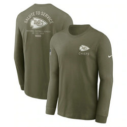 Kansas City Chiefs Olive 2025 Salute To Service Sideline Long Sleeve T-Shirt