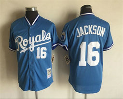 Kansas City Royals #16 Bo Jackson Light Blue Throwback Authentic Stitched MLB Jersey
