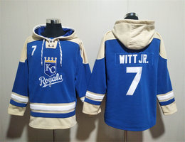 Kansas City Royals #7 Bobby Witt Blue Sawyer Hooded Sweatshirt MLB Hoodie