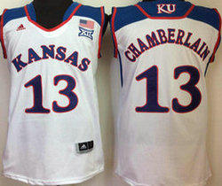 Kansas Jayhawks #13 Wilt Chamberlain White College Basketball stitched Jersey