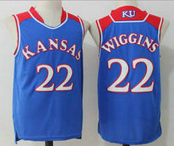Kansas Jayhawks #22 Andrew Wiggins Blue College stitched Jersey