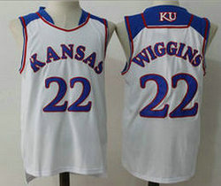 Kansas Jayhawks #22 Andrew Wiggins White College stitched Jersey