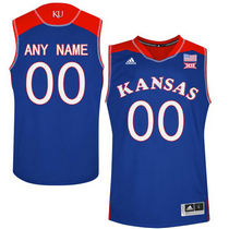 Kansas Jayhawks Customized College Blue Authentic Basketball Jersey