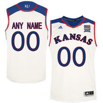 Kansas Jayhawks Customized College White Authentic Basketball Jersey
