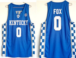 Kentucky Wildcats #0 De'Aaron Fox Blue College Basketball jersey