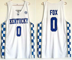 Kentucky Wildcats #0 De'Aaron Fox White College Basketball jersey