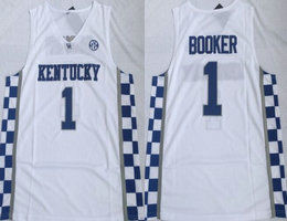 Kentucky Wildcats #1 Devin Booker White College Basketball jersey