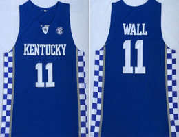 Kentucky Wildcats #11 John Wall Blue College Basketball jersey