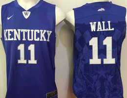 Kentucky Wildcats #11 John Wall Blue Nike College Basketball jersey