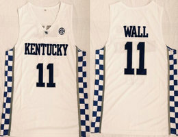Kentucky Wildcats #11 John Wall White College Basketball jerseys