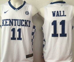 Kentucky Wildcats #11 John Wall White Nike College Basketball jerseys