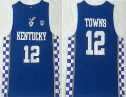 Kentucky Wildcats #12 Karl-Anthony Towns Blue College Basketball jersey