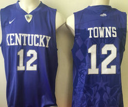 Kentucky Wildcats #12 Karl-Anthony Towns Blue Nike College Basketball jersey