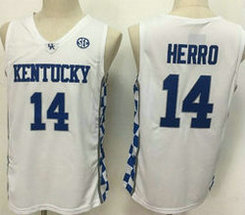 Kentucky Wildcats #14 Tyler Herro White College Basketball jersey