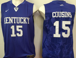 Kentucky Wildcats #15 DeMarcus Cousins Blue Nike College Basketball jersey