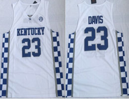 Kentucky Wildcats #23 Anthony Davis White College Basketball jersey