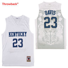 Kentucky Wildcats #23 Anthony Davis White Throwback Authentic Sitched Basketball jersey