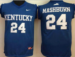 Kentucky Wildcats #24 Jamal Mashburn Blue College Basketball jersey
