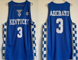 Kentucky Wildcats #3 Edrice Adebayo Blue College Basketball jersey