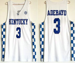 Kentucky Wildcats #3 Edrice Adebayo White College Basketball jersey