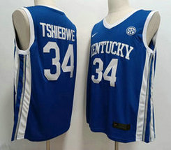 Kentucky Wildcats #34 Oscar Tshiebwe Blue College Basketball Jersey