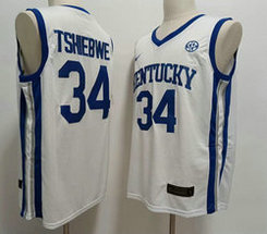 Kentucky Wildcats #34 Oscar Tshiebwe White College Basketball Jersey