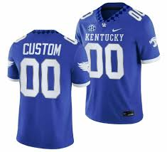 Kentucky Wildcats Customized Blue Authentic Stitched NCAA jersey